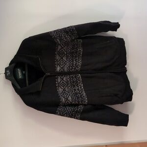 Outdoor Life Black and Gray Zip-Up sherpa Lined Sweater